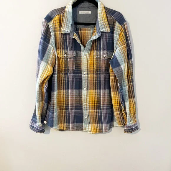Outerknown blanket shirt cumin rogue plaid men's xxl - Picture 1 of 6